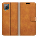 For Samsung Galaxy A22 4G Retro Calf Pattern Buckle Horizontal Flip Leather Case with Holder & Card Slots & Wallet(Yellow)