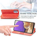 For Samsung Galaxy A32 4G Blooming Mandala Embossed Pattern Magnetic Horizontal Flip Leather Case with Holder & Card Slots & Wallet(Red)