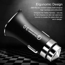LZ-328 Safety Hammer Type QC3.0 USB Fast Charging Car Charger(Black)