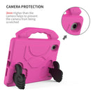 For iPad mini 6 EVA Material Children Flat Anti Falling Cover Protective Shell with Thumb Bracket(Rose Red)