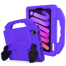 For iPad mini 6 EVA Material Children Flat Anti Falling Cover Protective Shell with Thumb Bracket(Purple)