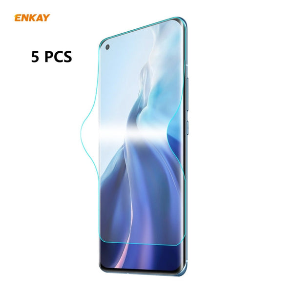 For Xiaomi Mi 11 Ultra 5 PCS ENKAY Hat-Prince Full Glue Full Coverage Screen Protector Explosion-proof Hydrogel Film