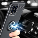 For OPPO Realme 8 / 8 Pro Metal Ring Holder 360 Degree Rotating TPU Case(Black+Black)