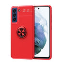 For Samsung Galaxy S21 FE 5G Metal Ring Holder 360 Degree Rotating TPU Case(Red+Red)