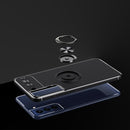 For Samsung Galaxy S21 FE 5G Metal Ring Holder 360 Degree Rotating TPU Case(Red+Red)