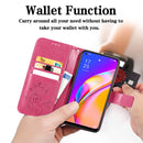 For OPPO A94 5G / F19 Pro+ / Reno5 Z Four-leaf Clasp Embossed Buckle Mobile Phone Protection Leather Case with Lanyard & Card Slot & Wallet & Bracket Function(Rose Red)