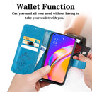 For OPPO A94 5G / F19 Pro+ / Reno5 Z Four-leaf Clasp Embossed Buckle Mobile Phone Protection Leather Case with Lanyard & Card Slot & Wallet & Bracket Function(Blue)