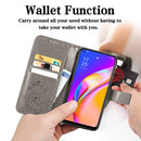 For OPPO A94 5G / F19 Pro+ / Reno5 Z Four-leaf Clasp Embossed Buckle Mobile Phone Protection Leather Case with Lanyard & Card Slot & Wallet & Bracket Function(Grey)