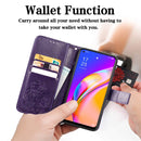 For OPPO A94 5G / F19 Pro+ / Reno5 Z Four-leaf Clasp Embossed Buckle Mobile Phone Protection Leather Case with Lanyard & Card Slot & Wallet & Bracket Function(Purple)
