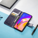 For OPPO A94 5G / F19 Pro+ / Reno5 Z Four-leaf Clasp Embossed Buckle Mobile Phone Protection Leather Case with Lanyard & Card Slot & Wallet & Bracket Function(Purple)
