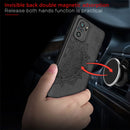 For Xiaomi Redmi Note10 4G Mandala Embossed Cloth Cover PC + TPU Mobile Phone Case with Magnetic Function and Hand Strap(Brown)