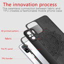 For Xiaomi Redmi Note10 4G Mandala Embossed Cloth Cover PC + TPU Mobile Phone Case with Magnetic Function and Hand Strap(Brown)