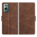 For OnePlus 9 Pro Dual-side Magnetic Buckle Horizontal Flip Leather Case with Holder & Card Slots & Wallet(Brown)