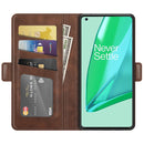 For OnePlus 9 Pro Dual-side Magnetic Buckle Horizontal Flip Leather Case with Holder & Card Slots & Wallet(Brown)