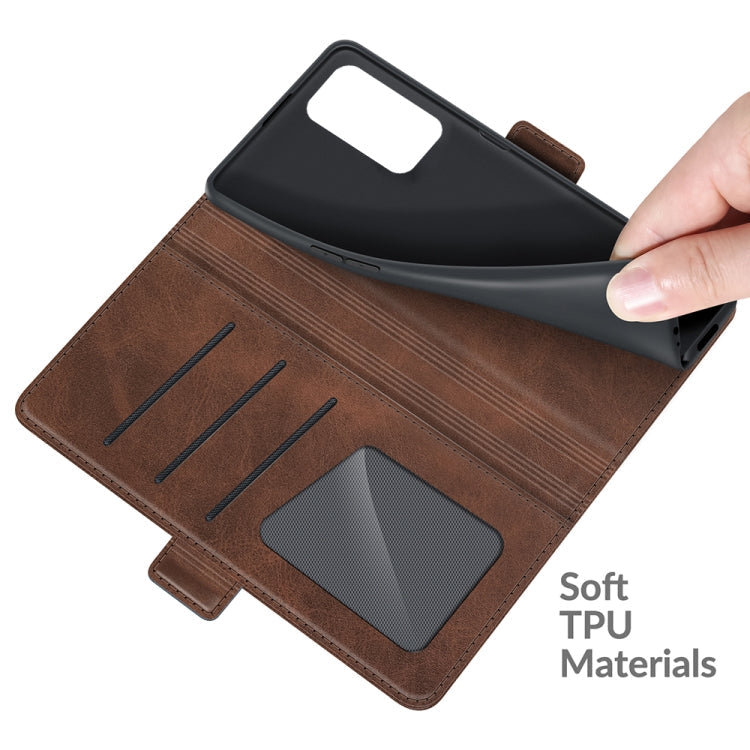 For OnePlus 9 Pro Dual-side Magnetic Buckle Horizontal Flip Leather Case with Holder & Card Slots & Wallet(Brown)
