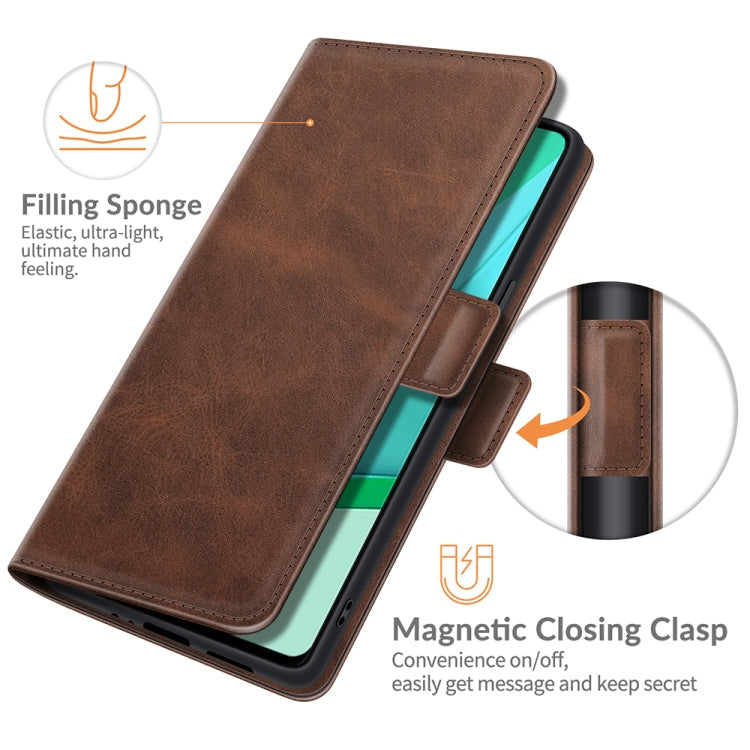 For OnePlus 9 Pro Dual-side Magnetic Buckle Horizontal Flip Leather Case with Holder & Card Slots & Wallet(Brown)