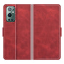 For OnePlus 9 Pro Dual-side Magnetic Buckle Horizontal Flip Leather Case with Holder & Card Slots & Wallet(Red)