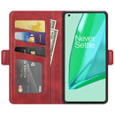 For OnePlus 9 Pro Dual-side Magnetic Buckle Horizontal Flip Leather Case with Holder & Card Slots & Wallet(Red)