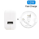 12W USB Charger + USB to 8 Pin Data Cable for iPad / iPhone / iPod Series, US Plug