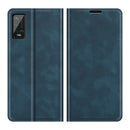 For Wiko Power U20 Retro-skin Business Magnetic Suction Leather Case with Holder & Card Slots & Wallet(Dark Blue)