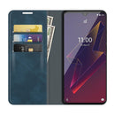 For Wiko Power U20 Retro-skin Business Magnetic Suction Leather Case with Holder & Card Slots & Wallet(Dark Blue)
