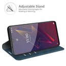 For Wiko Power U20 Retro-skin Business Magnetic Suction Leather Case with Holder & Card Slots & Wallet(Dark Blue)