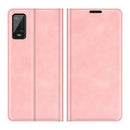 For Wiko Power U20 Retro-skin Business Magnetic Suction Leather Case with Holder & Card Slots & Wallet(Pink)