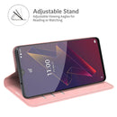 For Wiko Power U20 Retro-skin Business Magnetic Suction Leather Case with Holder & Card Slots & Wallet(Pink)
