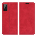 For Wiko Power U20 Retro-skin Business Magnetic Suction Leather Case with Holder & Card Slots & Wallet(Red)