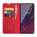 For Wiko Power U20 Retro-skin Business Magnetic Suction Leather Case with Holder & Card Slots & Wallet(Red)
