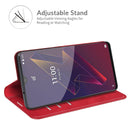 For Wiko Power U20 Retro-skin Business Magnetic Suction Leather Case with Holder & Card Slots & Wallet(Red)