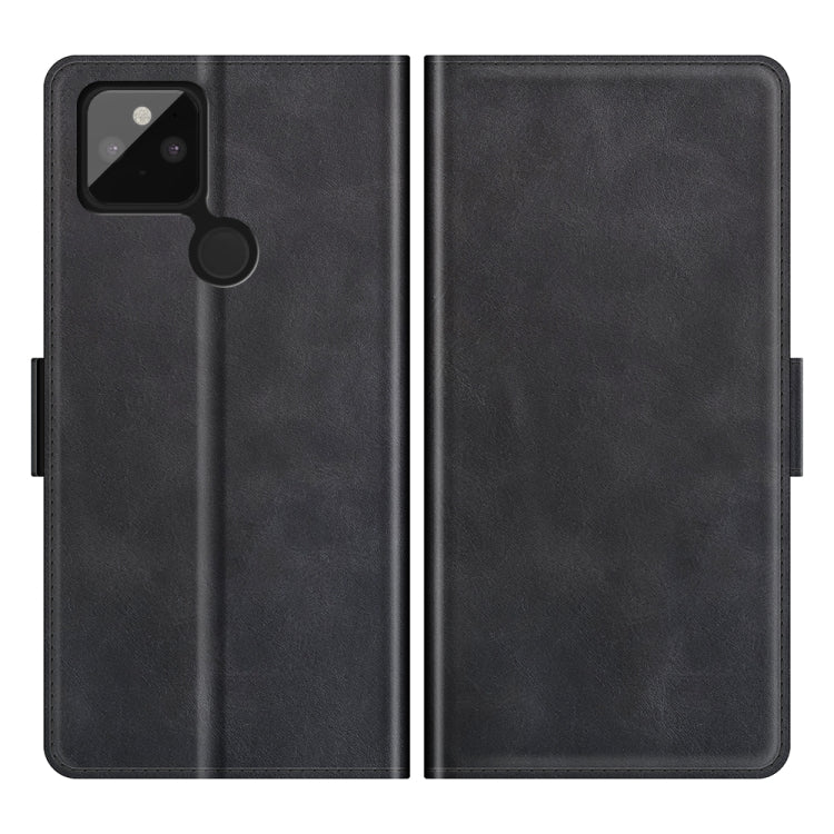 For Google Pixel 5A 5G Dual-side Magnetic Buckle Horizontal Flip Leather Case with Holder & Card Slots & Wallet(Black)