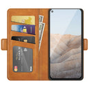 For Google Pixel 5A 5G Dual-side Magnetic Buckle Horizontal Flip Leather Case with Holder & Card Slots & Wallet(Yellow)