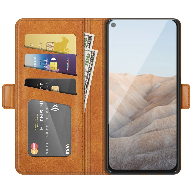 For Google Pixel 5A 5G Dual-side Magnetic Buckle Horizontal Flip Leather Case with Holder & Card Slots & Wallet(Yellow)