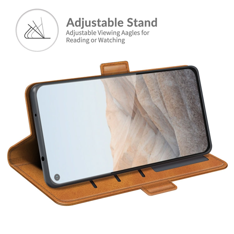 For Google Pixel 5A 5G Dual-side Magnetic Buckle Horizontal Flip Leather Case with Holder & Card Slots & Wallet(Yellow)