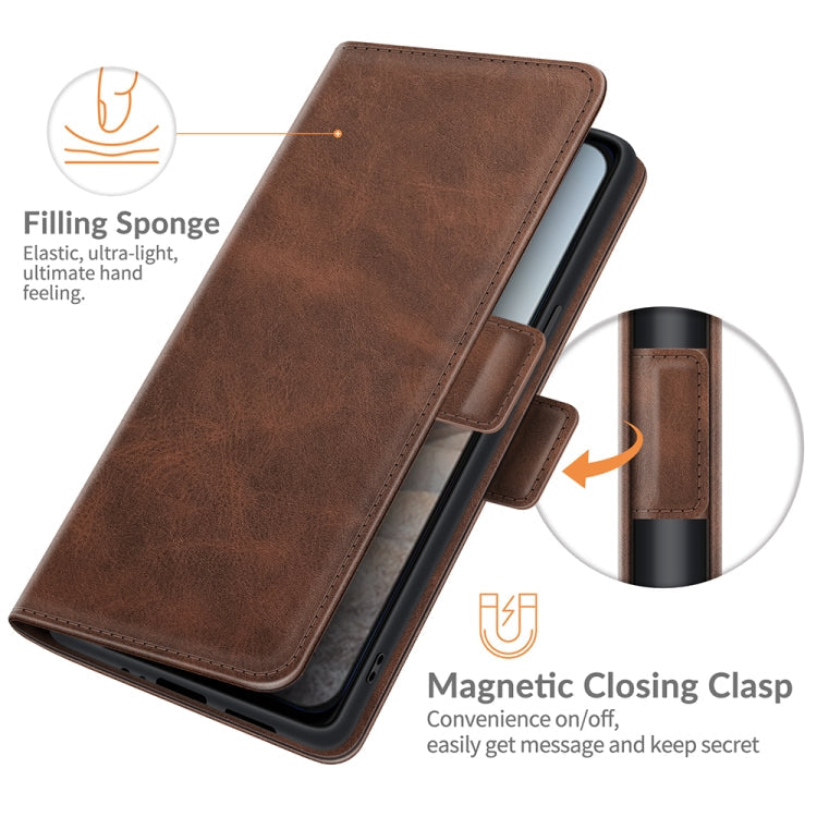 For Google Pixel 5A 5G Dual-side Magnetic Buckle Horizontal Flip Leather Case with Holder & Card Slots & Wallet(Brown)