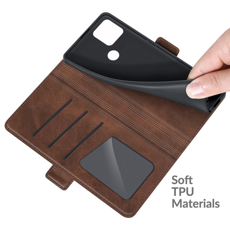 For Google Pixel 5A 5G Dual-side Magnetic Buckle Horizontal Flip Leather Case with Holder & Card Slots & Wallet(Brown)