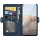 For Google Pixel 5A 5G Dual-side Magnetic Buckle Horizontal Flip Leather Case with Holder & Card Slots & Wallet(Dark Blue)