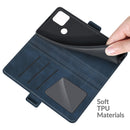 For Google Pixel 5A 5G Dual-side Magnetic Buckle Horizontal Flip Leather Case with Holder & Card Slots & Wallet(Dark Blue)