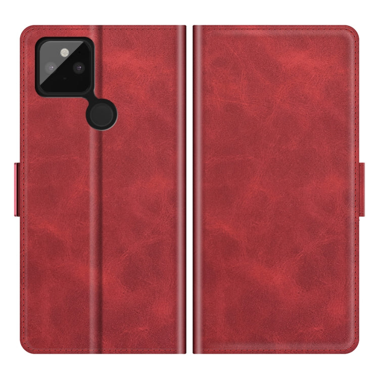 For Google Pixel 5A 5G Dual-side Magnetic Buckle Horizontal Flip Leather Case with Holder & Card Slots & Wallet(Red)