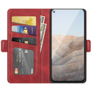 For Google Pixel 5A 5G Dual-side Magnetic Buckle Horizontal Flip Leather Case with Holder & Card Slots & Wallet(Red)