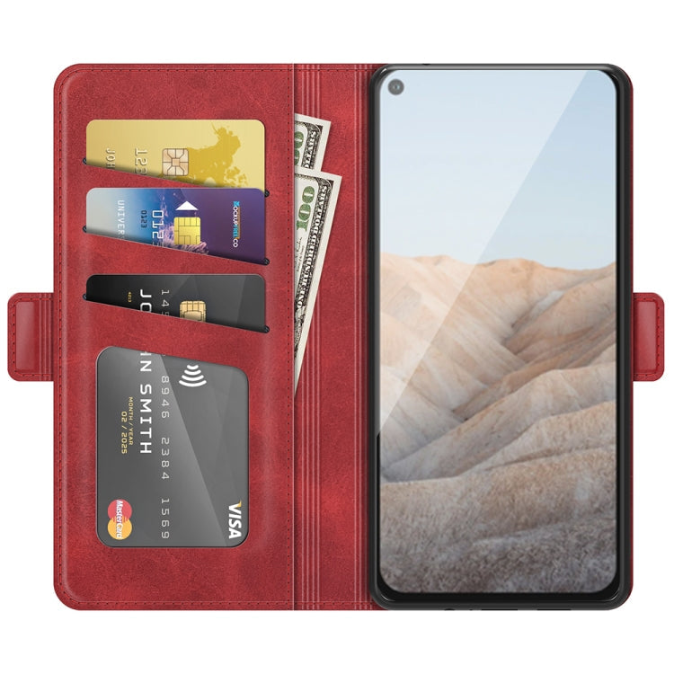 For Google Pixel 5A 5G Dual-side Magnetic Buckle Horizontal Flip Leather Case with Holder & Card Slots & Wallet(Red)