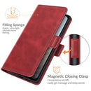 For Google Pixel 5A 5G Dual-side Magnetic Buckle Horizontal Flip Leather Case with Holder & Card Slots & Wallet(Red)