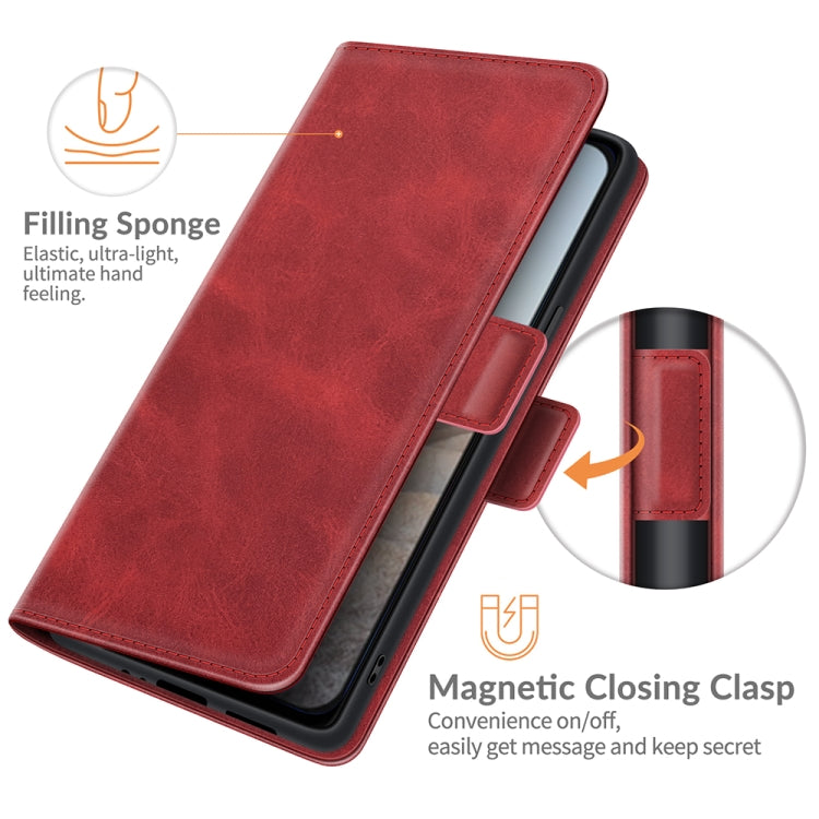 For Google Pixel 5A 5G Dual-side Magnetic Buckle Horizontal Flip Leather Case with Holder & Card Slots & Wallet(Red)