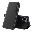 For Xiaomi Mi 11 Lite Side Display Shockproof Horizontal Flip Leather Case with Holder(Black)