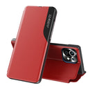 For Xiaomi Mi 11 Lite Side Window Display with Suction / Bracket / Flip Phone Leather Case(Red)