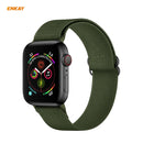 For Apple Watch Series 6/5/4/SE 40mm Hat-Prince ENKAY 2 in 1 Adjustable Flexible Polyester Wrist Watch Band + Full Screen Full Glue PMMA Curved HD Screen Protector(Dark Green)