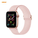 For Apple Watch Series 6/5/4/SE 40mm Hat-Prince ENKAY 2 in 1 Adjustable Flexible Polyester Wrist Watch Band + Full Screen Full Glue PMMA Curved HD Screen Protector(Light Pink)