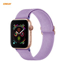 For Apple Watch Series 6/5/4/SE 40mm Hat-Prince ENKAY 2 in 1 Adjustable Flexible Polyester Wrist Watch Band + Full Screen Full Glue PMMA Curved HD Screen Protector(Light Purple)