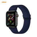 For Apple Watch Series 6/5/4/SE 40mm Hat-Prince ENKAY 2 in 1 Adjustable Flexible Polyester Wrist Watch Band + Full Screen Full Glue PMMA Curved HD Screen Protector(Dark Blue)